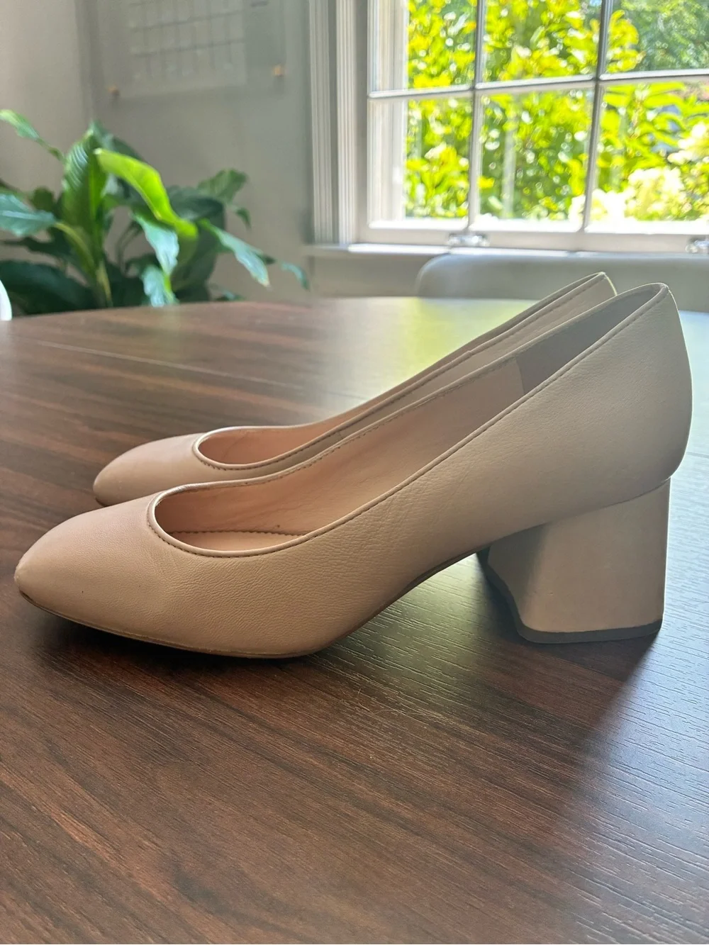 J. Crew Blush pink Cream Block Heel Pumps